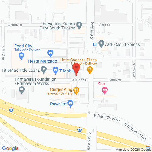 Map of Dorsett Dentistry in South Tucson AZ