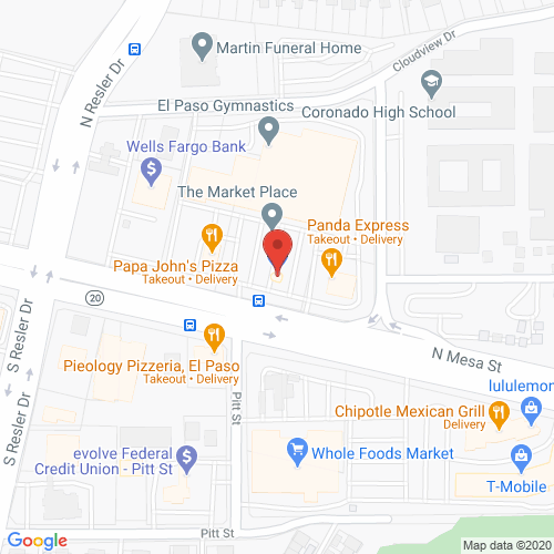 Map of Pinova Dental in EL Paso - Mesa TX