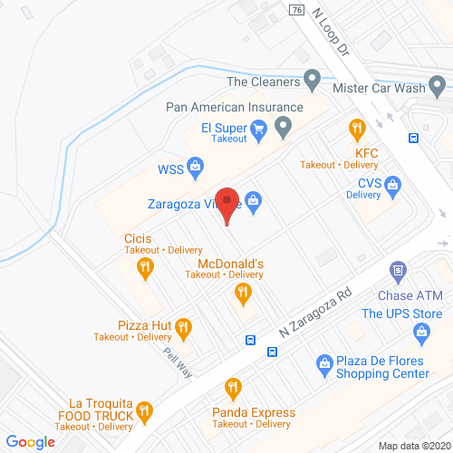 Map of Pinova Dental in El Paso - Zaragoza TX